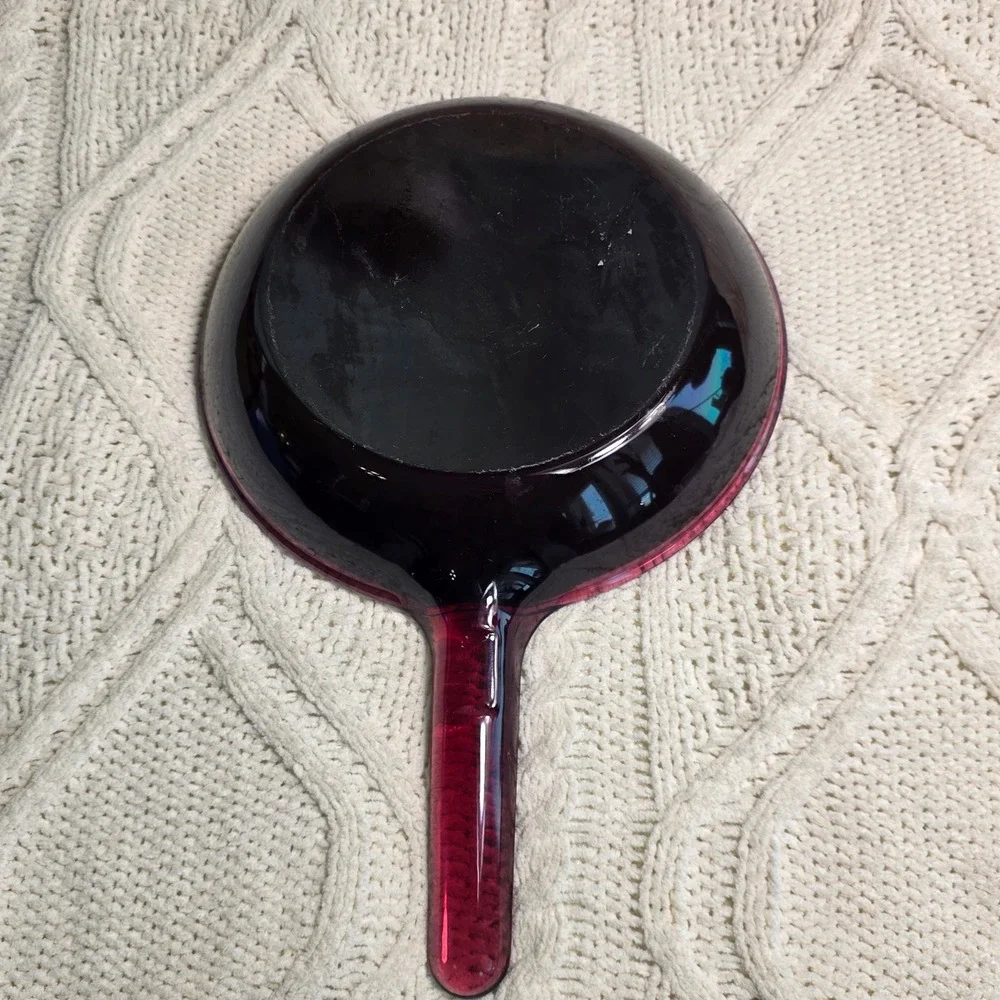 Visions Corning Skillet Cranberry Glass‎ Non-Stick Frying Pan USA 10 Inch Good